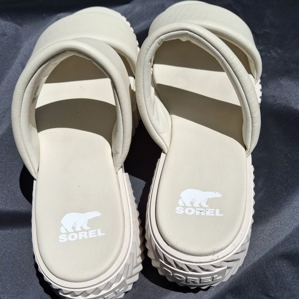 Sorel Cream Slide Sandals